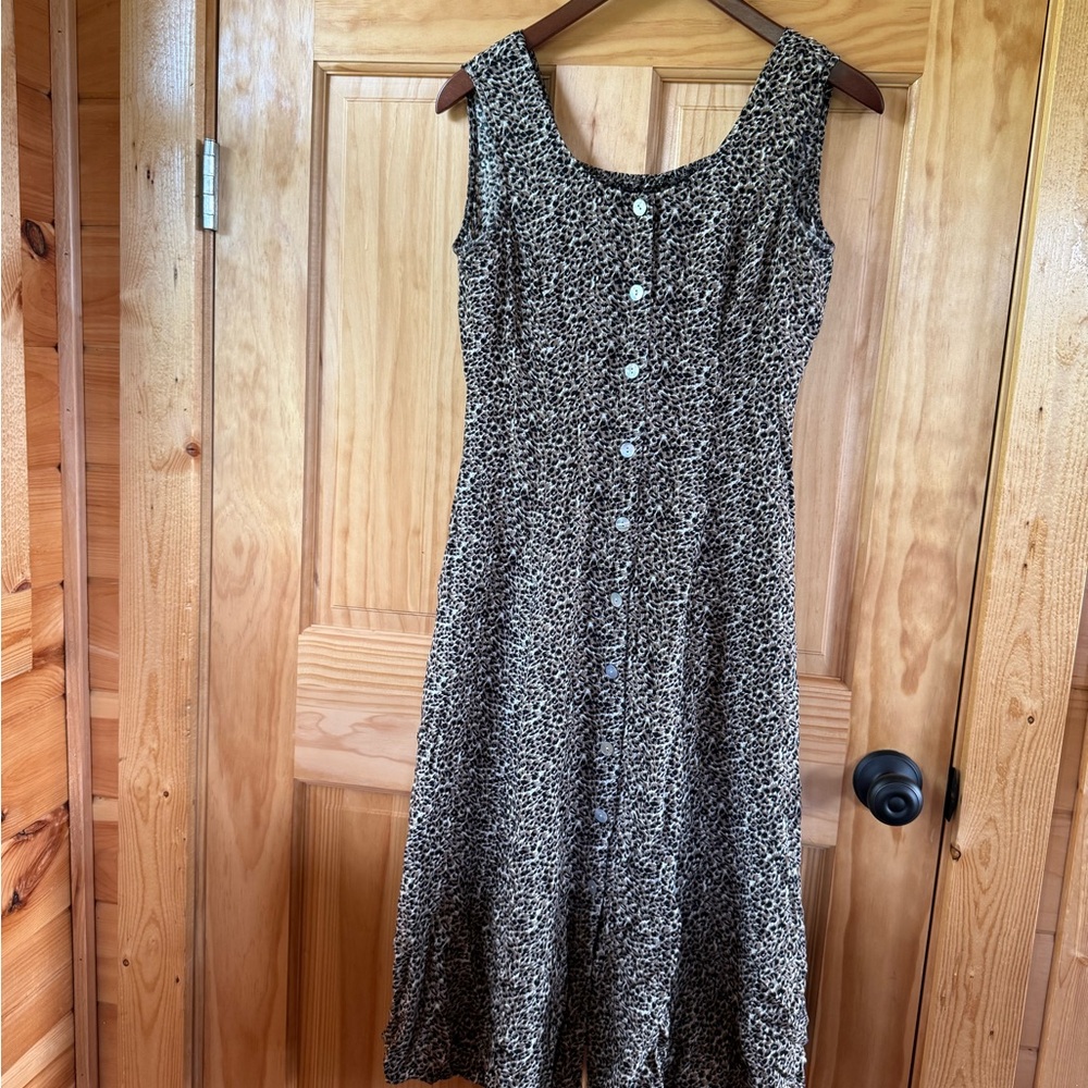 MSK Animal Print Button-Front Midi Dress